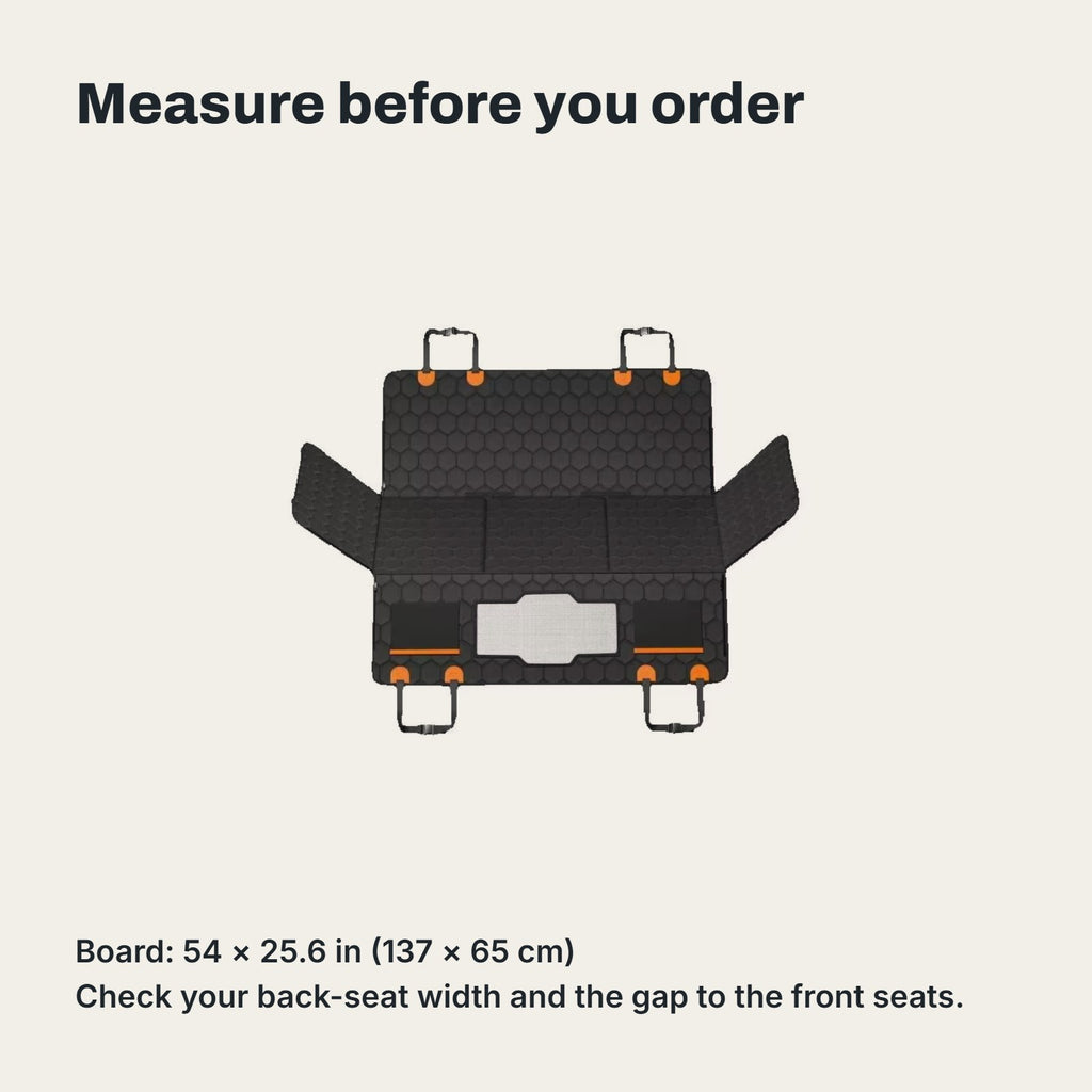 Back-seat extender board size