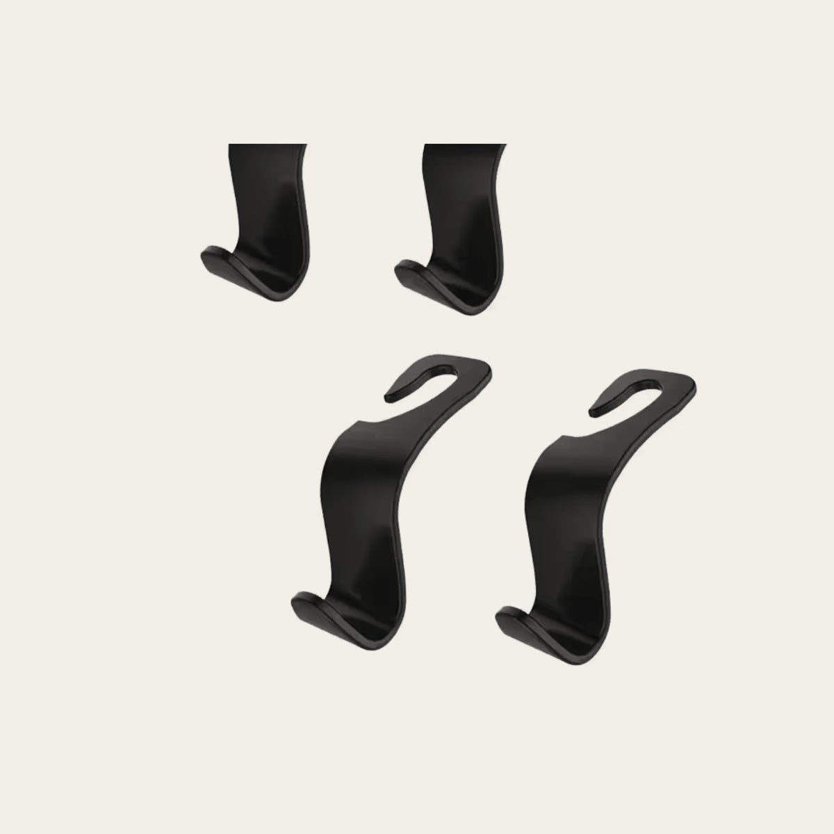 Set of four headrest hooks