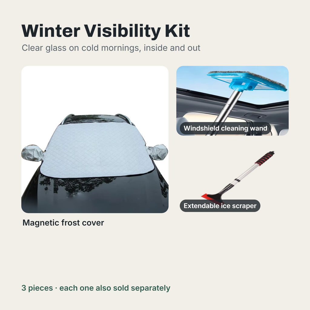 Winter Visibility Kit: frost cover, cleaning wand and ice scraper